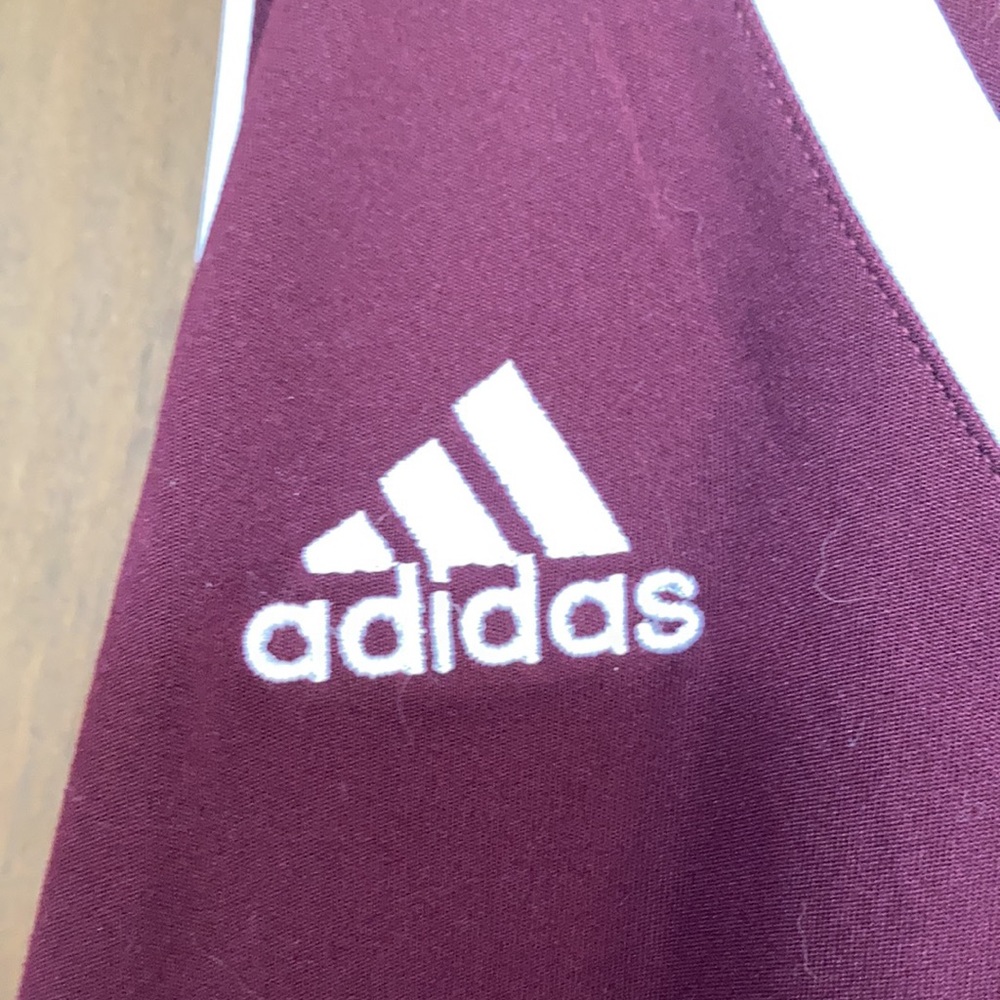 Relisted adidas maroon white performance tank team jersey S or L - Picture 9 of 16